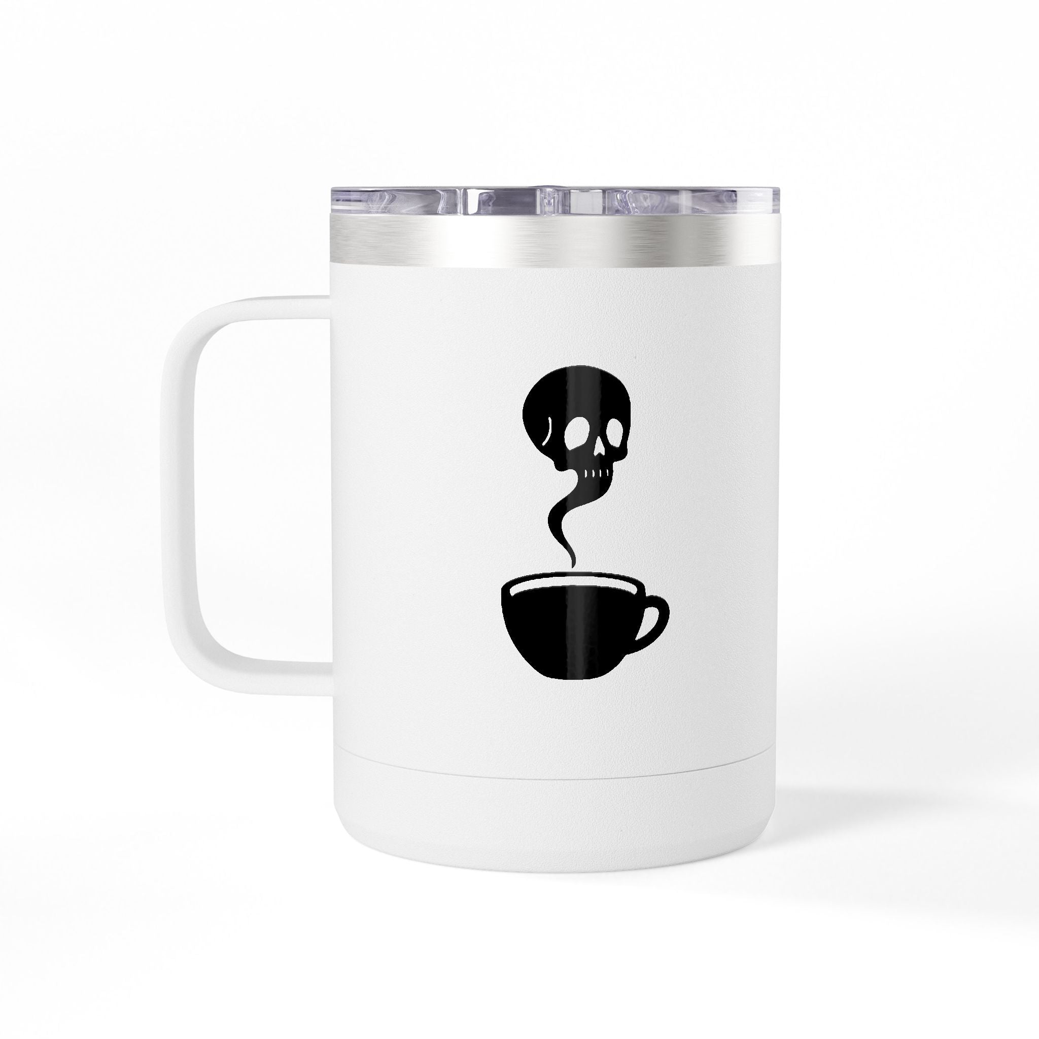 “Death By Coffee” - Cemetery Coffee Mug Tumbler - 15oz Skull Design
